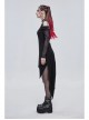 Punk Asymmetric Distressed Design Metal Ghost Hand Buttonhole Decoration Dress