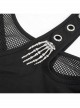 Punk Asymmetric Distressed Design Metal Ghost Hand Buttonhole Decoration Dress