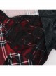 Scottish Plaid Knitted FabricWaist Side Strap Design Metal Pentagram Decoration Dress