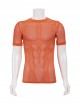 Gothic Diamond-Shaped Net Hyperelastic Basic Style Short Sleeve Crew Neck Men T-Shirt