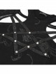 Long-Sleeved T-Shirt In Black Cotton Jersey With A Pentagram Design And A Bone Pattern Print