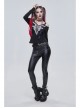 Long-Sleeved Off-The-Shoulder T-Shirt In Cotton Knitted Fabric With Pentagram Embellished Mesh Skull Print