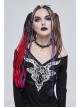 Long-Sleeved Off-The-Shoulder T-Shirt In Cotton Knitted Fabric With Pentagram Embellished Mesh Skull Print