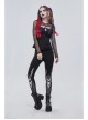 Knitted Cotton Stitching Mesh Yarn Deep V Basic Style Metal Pentagram Decoration Punk T-Shirt