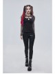 Knitted Cotton Stitching Mesh Yarn Deep V Basic Style Metal Pentagram Decoration Punk T-Shirt