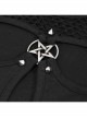Knitted Cotton Stitching Mesh Yarn Deep V Basic Style Metal Pentagram Decoration Punk T-Shirt