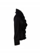 Gothic Black Stretch Ruffle Neck Design Pattern Buckle Ribbon Tied Rope Decoration Female Shirt