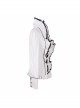 Gothic White Stretch Ruffle Neck Design Pattern Buckle Ribbon Tied Rope Decoration Female Shirt