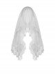 Gothic Embroidery Floral Pattern Decoration Female White Romantic Veil
