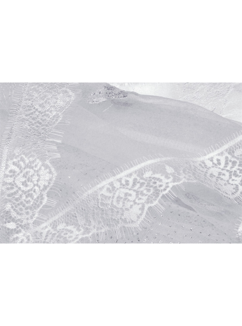 Gothic Embroidery Floral Pattern Decoration Female White Romantic Veil