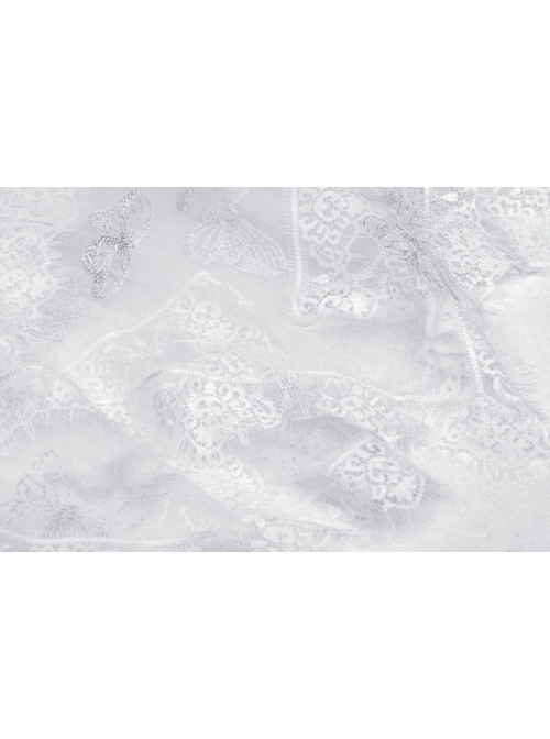 Gothic Embroidery Floral Pattern Decoration Female White Romantic Veil