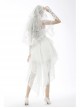 Gothic Embroidery Floral Pattern Decoration Female White Romantic Veil