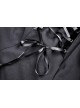 Black Chest Pleated Design Decorated With Metal Star Lace-Up Waist Lapel Dress