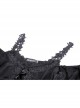 Gothic Fake Two Pieces Sexy Lace Embroidery Wide Mouth Flared Sleeve Design Inside Join Dress