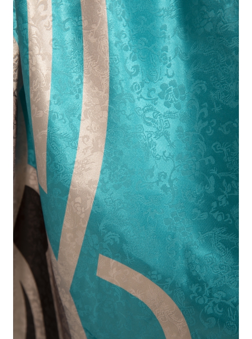 Game Genshin Impact Gorou Women's Wear Shape Miss Hina Halloween Cosplay Costume Cyan Long Dress Set