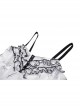 Sexy Lace Pleated Design Punk  Black Line Pattern Decoration Strap Dress