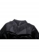 Gothic Velvet Sexy Hollow Chest-High Neckline Button Design Patchwork Lace Print Dress