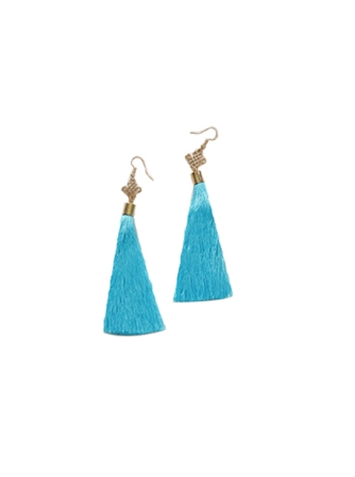 Game Honor Of Kings Sun ShangXiang And Arena Of Valor Violet Joint Twin Skins Realm Guardian Halloween Cosplay Accessories Blue Tassels Earrings