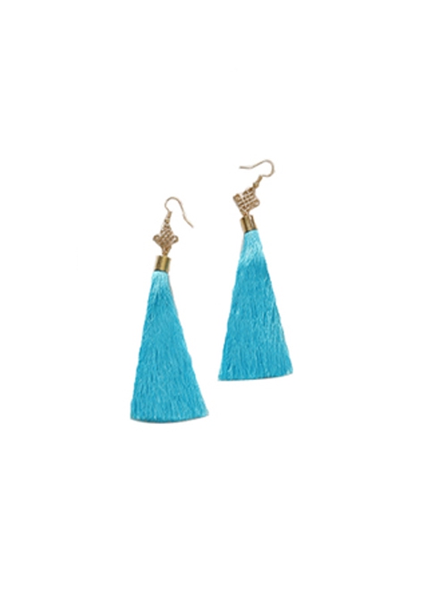 Game Honor Of Kings Sun ShangXiang And Arena Of Valor Violet Joint Twin Skins Realm Guardian Halloween Cosplay Accessories Blue Tassels Earrings