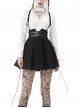 Punk Rock Cross Side Rope Pleated Design Double Row Belt Decoration Strap Dress