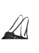 Punk Rock Cross Side Rope Pleated Design Double Row Belt Decoration Strap Dress