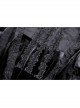 Gothic Devil Velvet Panel Lace Trim Long Sleeve Lace Stand Collar Dress