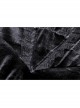 Gothic Devil Velvet Panel Lace Trim Long Sleeve Lace Stand Collar Dress
