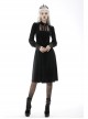 Gothic Devil Velvet Panel Lace Trim Long Sleeve Lace Stand Collar Dress