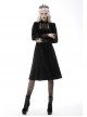 Gothic Devil Velvet Panel Lace Trim Long Sleeve Lace Stand Collar Dress