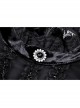Gothic Devil Velvet Panel Lace Trim Long Sleeve Lace Stand Collar Dress