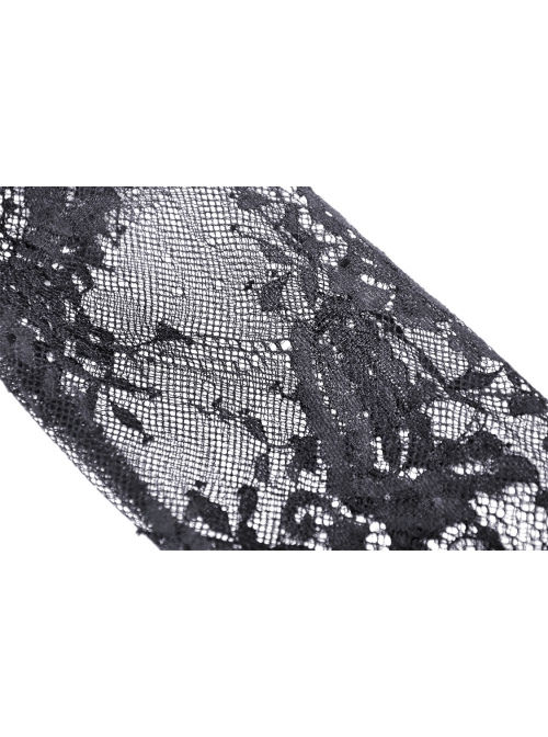 Gothic Cutout Sexy Lace Wings Embroidered Print Pattern Decoration Puff Long Sleeves Dress