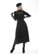 Gothic Cutout Sexy Lace Wings Embroidered Print Pattern Decoration Puff Long Sleeves Dress