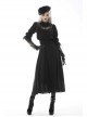 Gothic Cutout Sexy Lace Wings Embroidered Print Pattern Decoration Puff Long Sleeves Dress