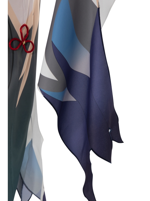 Game Genshin Impact Shenhe Halloween Cosplay Costume Opaque Design Printing Bodysuit Full Set