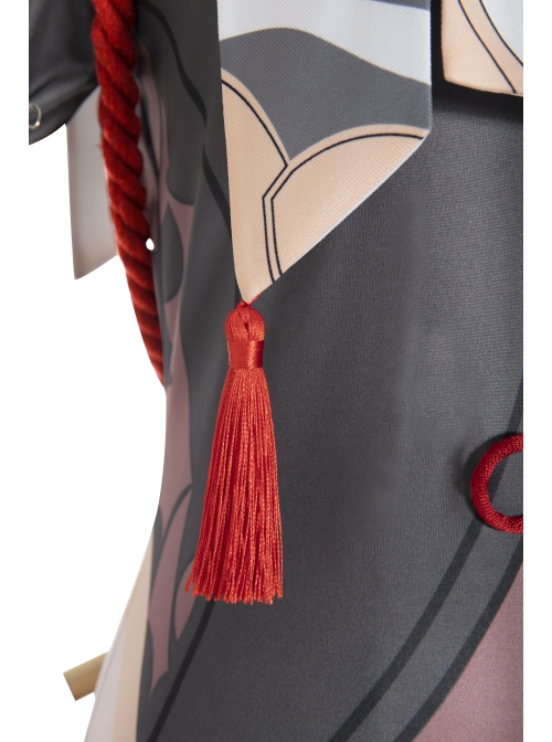Game Genshin Impact Shenhe Halloween Cosplay Costume Opaque Design Printing Bodysuit Full Set