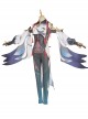 Game Genshin Impact Shenhe Halloween Cosplay Costume Opaque Design Printing Bodysuit Full Set