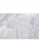 Gothic Flared Sleeve Design Square Neck Embroidered Print Decoration White Princess Halter Dress