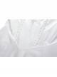 Gothic Flared Sleeve Design Square Neck Embroidered Print Decoration White Princess Halter Dress