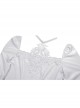 Gothic Flared Sleeve Design Square Neck Embroidered Print Decoration White Princess Halter Dress