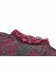 Gothic Super-Low V Neck Design Lace Print Pattern Decoration Wine Red Velvet Long Sleeves Dress