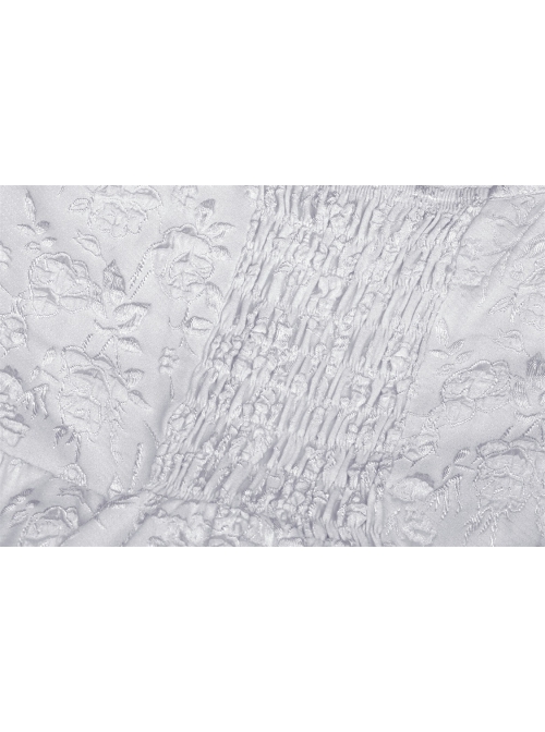 Gothic White Regular Layered Folds Butterfly Embroidery Print Decoration Short Slip Wedding Party Dress