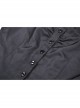 Black Gothic Ruffled Design Collar Stud Decoration Neck Long Sleeves Blouse