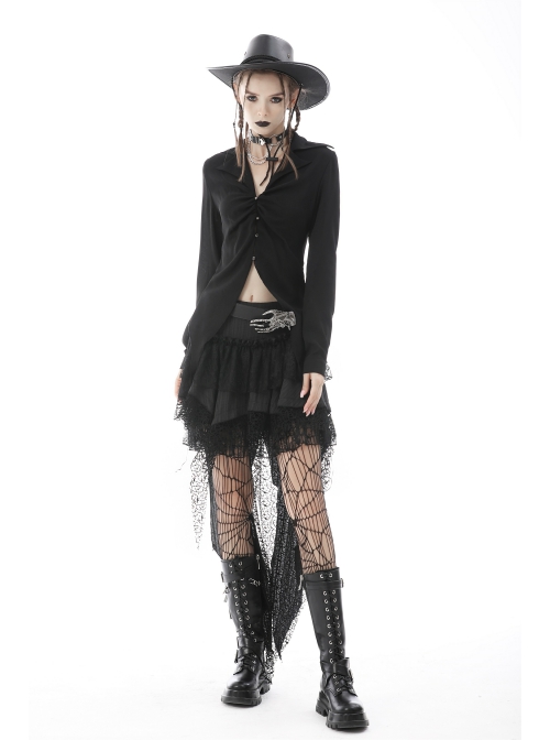 Magic Girl Sexy Hem Pointed Shape Design Deep V Neckline Pleated Long Sleeves Crop Jacket