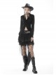 Magic Girl Sexy Hem Pointed Shape Design Deep V Neckline Pleated Long Sleeves Crop Jacket