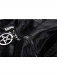 Black Cat Ear Shape Design Casual Pentagram Decoration Leather Cross Straps At Cuffs Hoodie