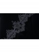 Gothic Clamped Embroidery Lace Hem Trumpet Sleeve Winter Warm Black Long Jacket