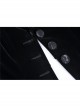 Gothic Clamped Embroidery Lace Hem Trumpet Sleeve Winter Warm Black Long Jacket