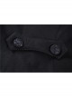 Gothic Black Floral Pleated Decoration Big Hem Winter Long Coat With A Fur Short Cape