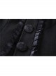 Gothic Black Floral Pleated Decoration Big Hem Winter Long Coat With A Fur Short Cape