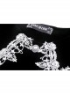 Embroidery Lace-Trim Doll Neck Button White Bow Decoration Long Velvet Jacket